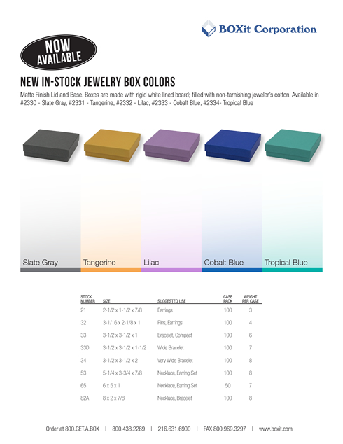 NEW IN-STOCK JEWELRY BOX COLORS