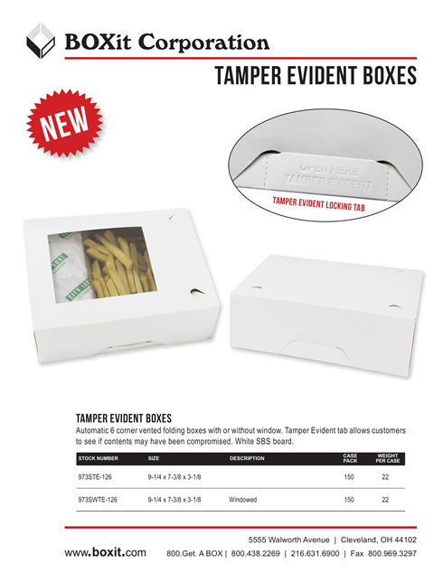 TAMPER EVIDENT BOXES